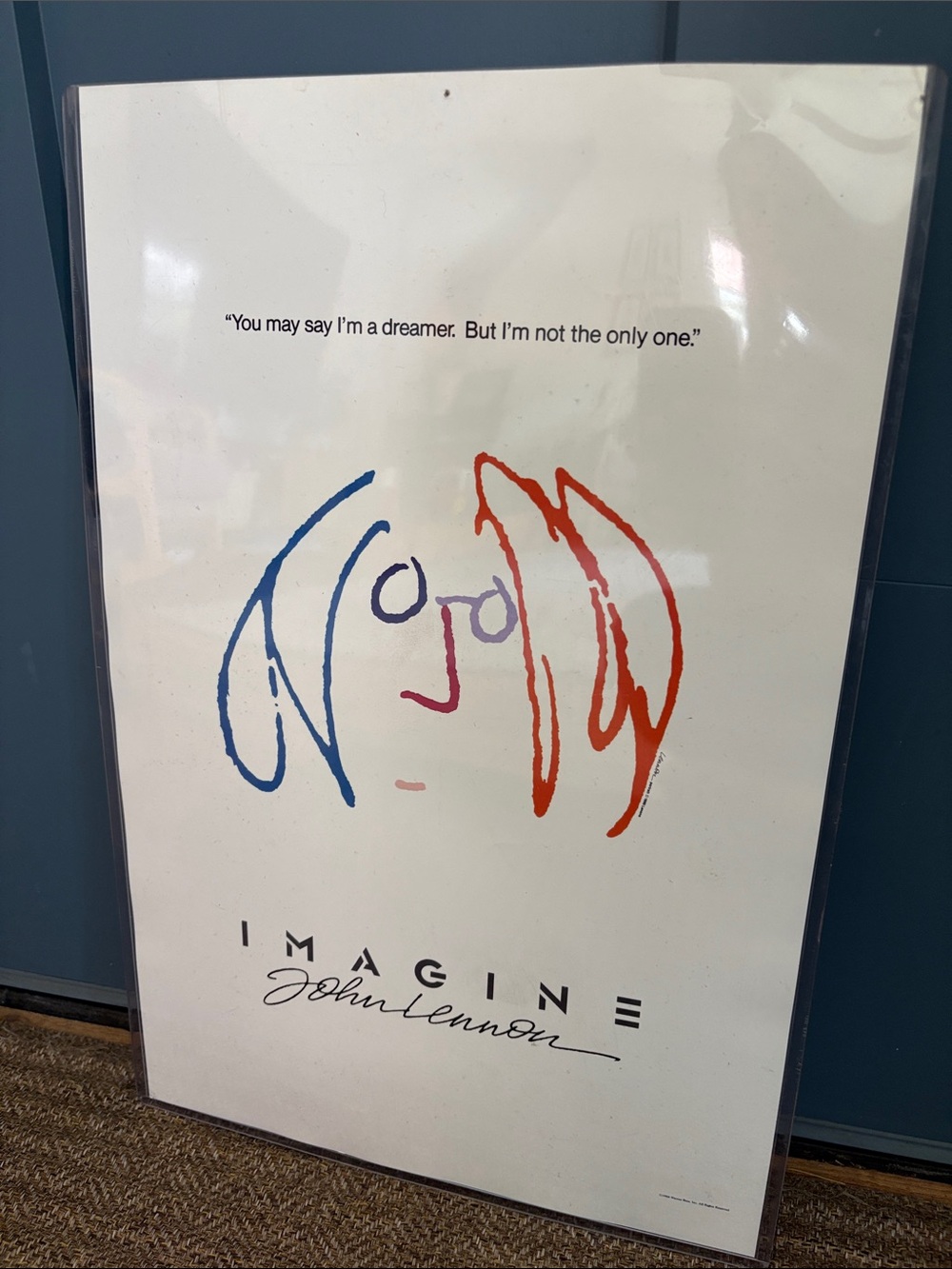 John Lennon 1988 Warner Brothers movie poster Imagine Art Print -